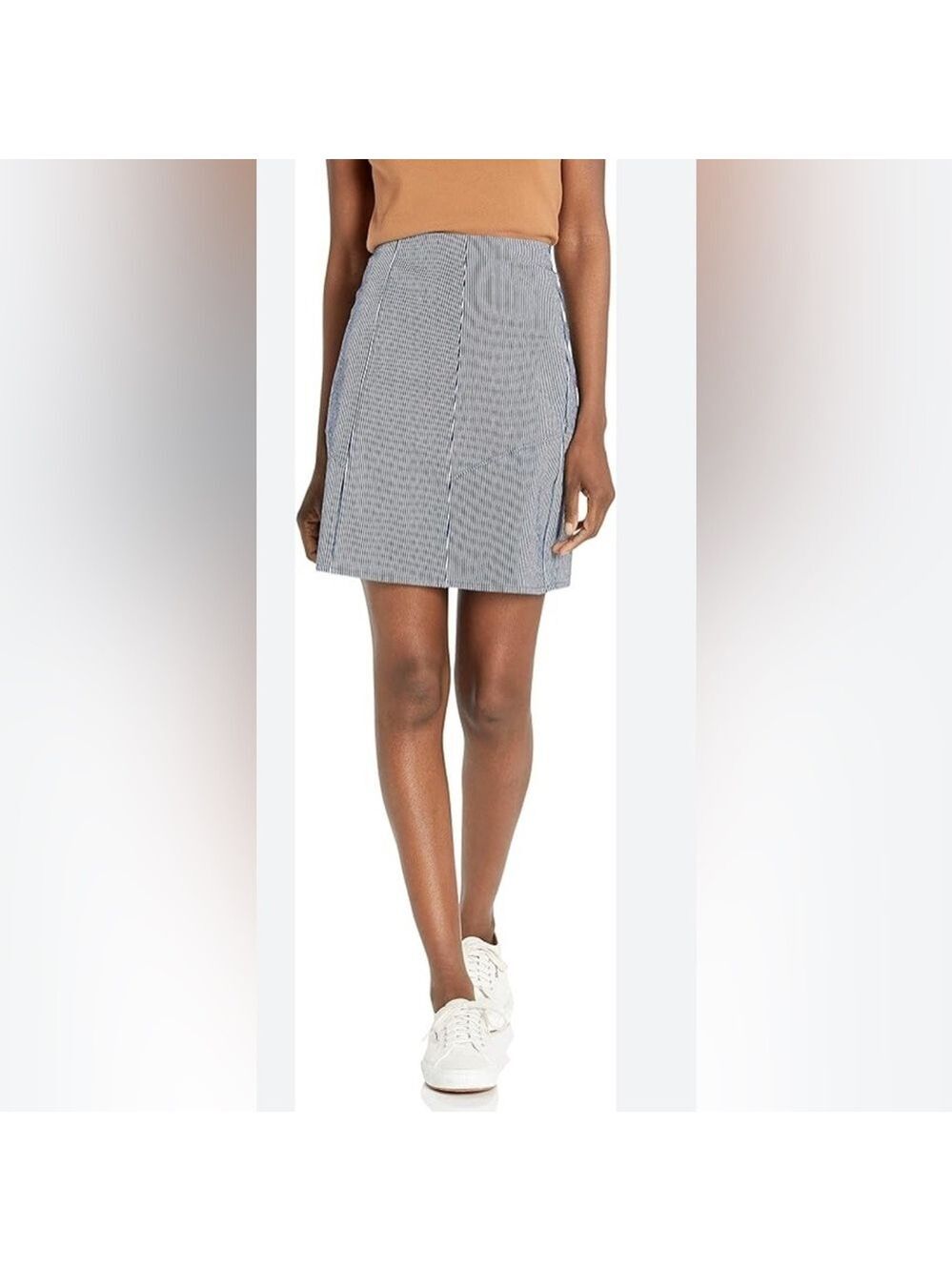 Ann Taylor LOFT Casual Skirt: Gray Stripes Bottoms - Women's Size 16